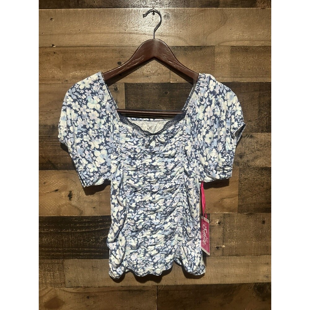 Justice NWT Girls Youth Blue Shirt Puff Sleeve xL